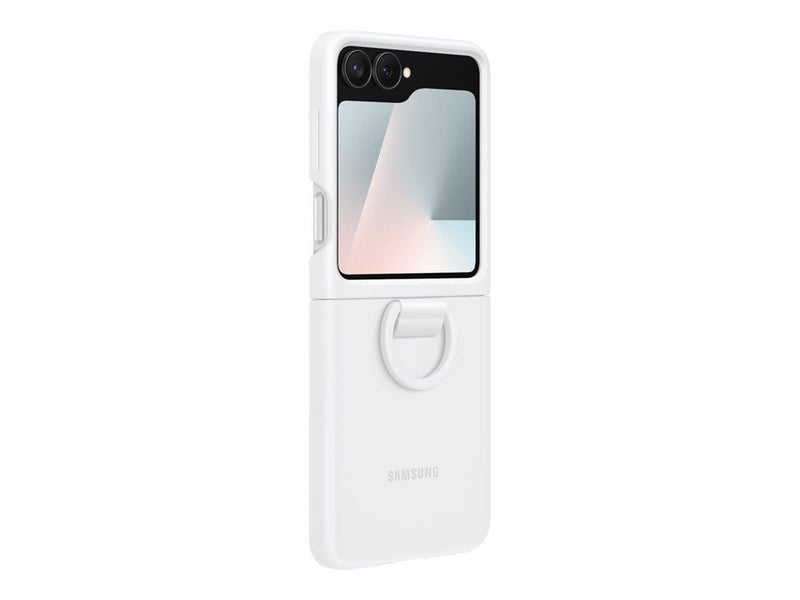 Samsung Silicone Case with Ring for Galaxy Z Flip7 FE | Z Flip6 - White