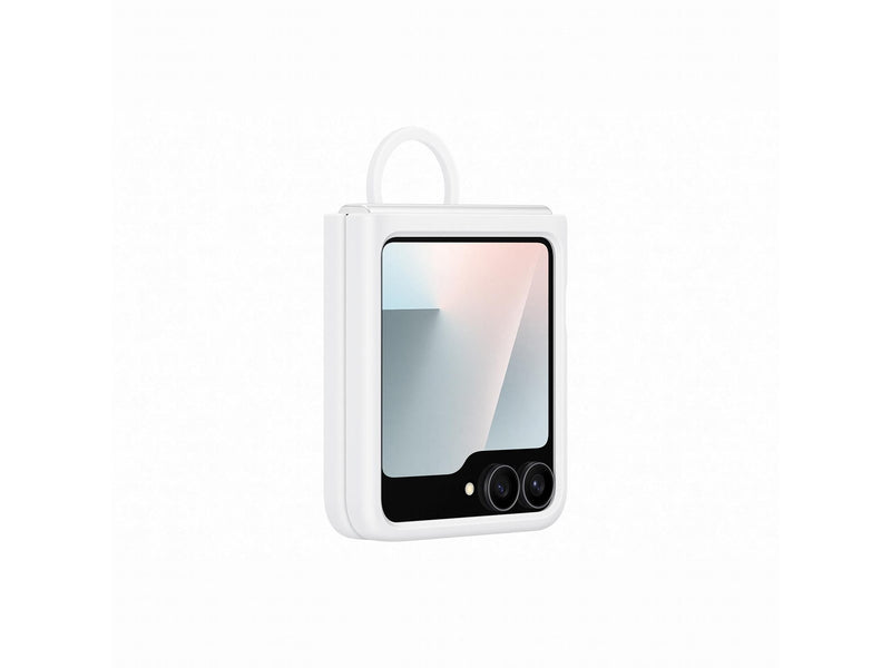 Samsung Silicone Case with Ring for Galaxy Z Flip7 FE | Z Flip6 - White