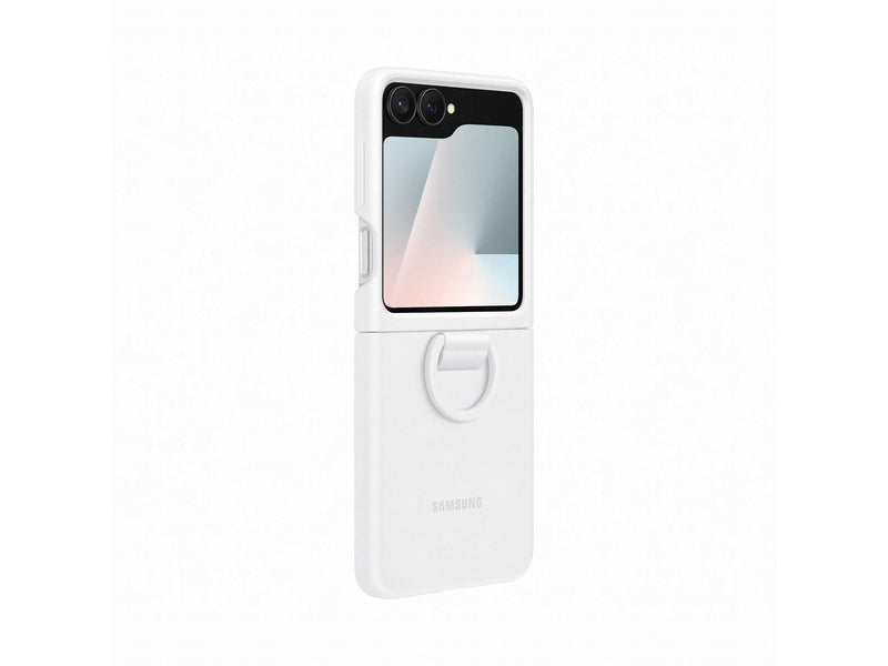 Samsung Silicone Case with Ring for Galaxy Z Flip7 FE | Z Flip6 - White