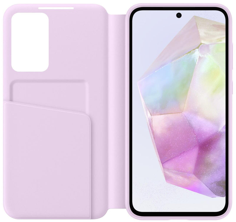 Samsung Smart View Wallet Case EF-ZA356 für das Galaxy A35 5G (lavendel)