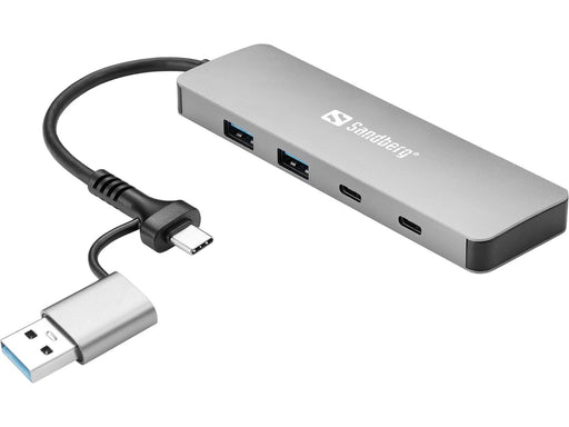 Sandberg 4-Port USB Hub USB-Hubs - USB 3.0 - 4 - silber