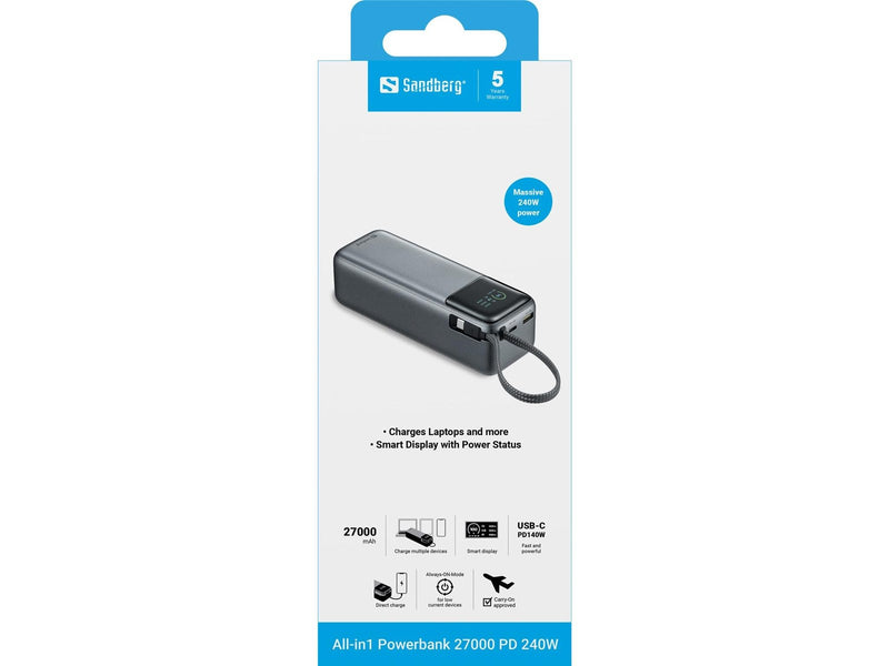 Sandberg All-in1 Powerbank 27000 PD 240W - 27000 mAh
