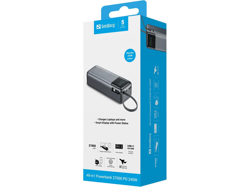 Sandberg All-in1 Powerbank 27000 PD 240W - 27000 mAh