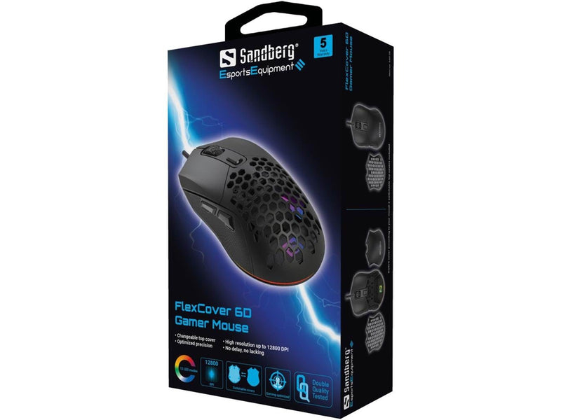 Sandberg FlexCover 6D - Gaming Maus (Schwarz)