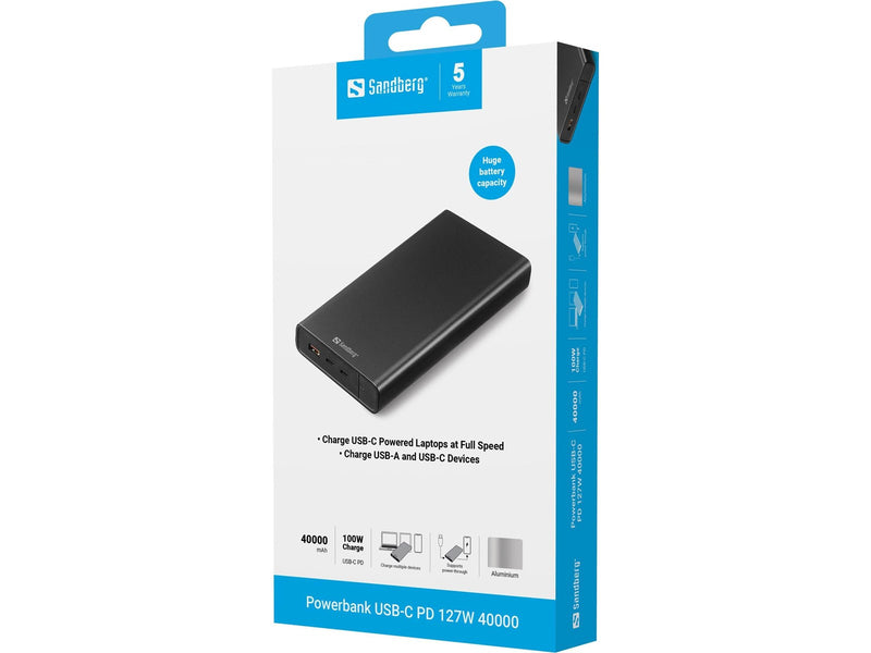 Sandberg Powerbank USB-C PD 127W 40000 - 40000 mAh