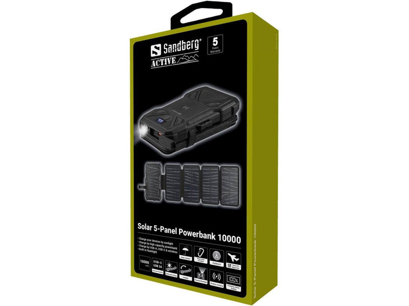Sandberg Solar 5-Panel Powerbank 10000 - 10000 mAh