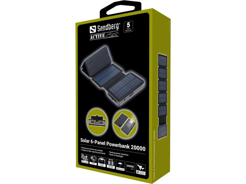 Sandberg Solar 6-Panel Powerbank 20000 - 20000 mAh