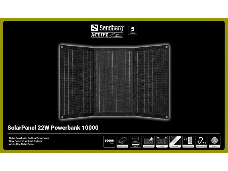 Sandberg SolarPanel 22W Powerbank 10000 - 10000 mAh