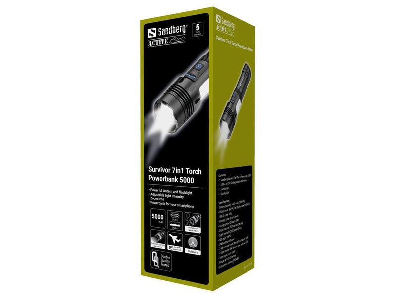 Sandberg Survivor 7-in-1 Torch Powerbank 5000 - 5000 mAh