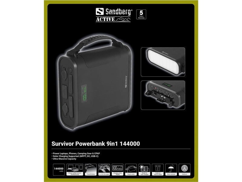 Sandberg Survivor Powerbank 9in1 144000 - 144000 mAh