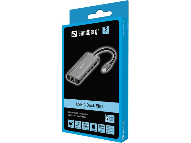 Sandberg USB-C Dock HDMI+LAN+SD+USB100W