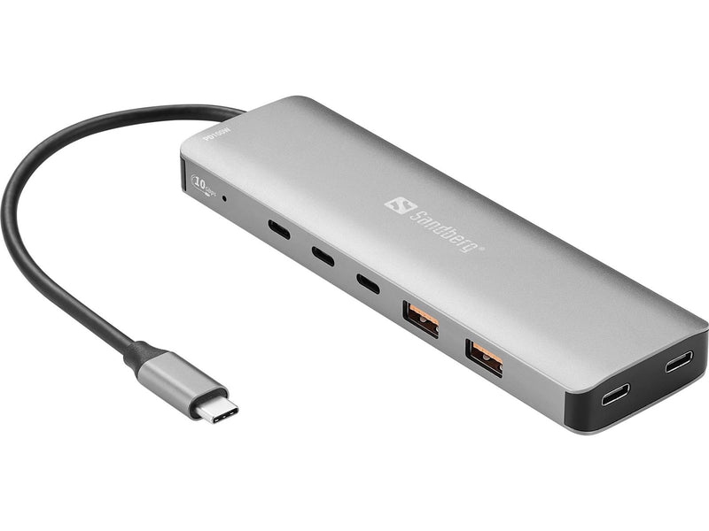 Sandberg USB-C to 5 x USB-C + 2 x USB-A 100W USB-Hubs - 7 - Grau
