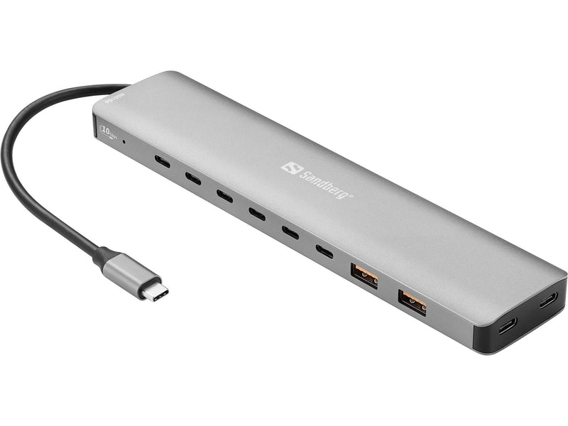 Sandberg USB-C to 8xUSB-C+2xUSB-A 100W USB-Hubs - 10 - Grau