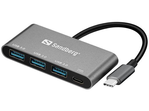 Sandberg USB-C zu 3 x USB 3.0 Konverter USB-Hubs - USB 3.0 - 4 - Schwarz