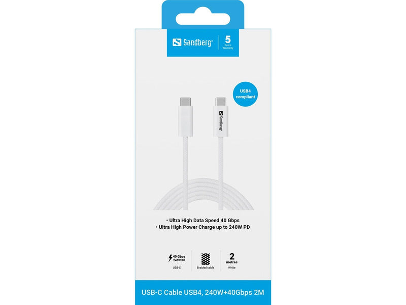 Sandberg USB4 USB-C to USB-C Cable - 2m