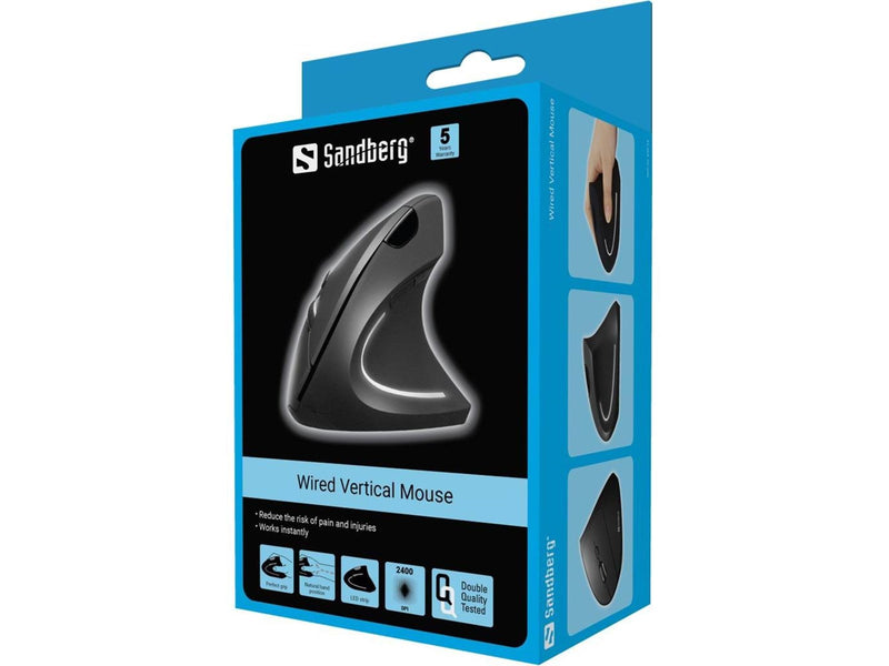 Sandberg Wired Vertical Mouse - Vertical mouse (Schwarz)