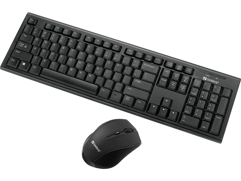Sandberg Wireless Office DesktopSet - Tastatur & Maus Set - Full-Size - ANSI - Schwarz