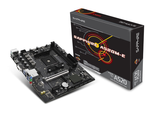 Sapphire A520M-E Mainboard - AMD A520 - AMD AM4 - DDR4 RAM - Micro-ATX