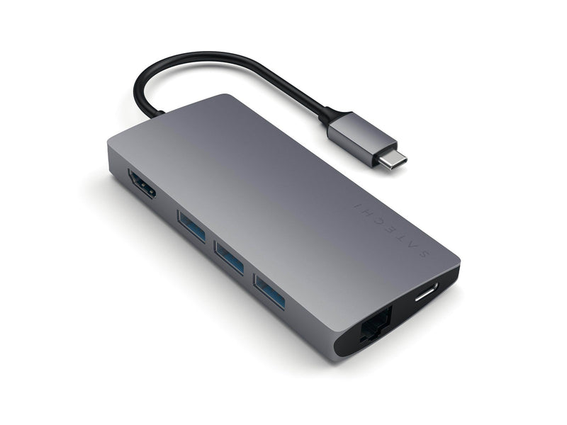 Satechi Aluminum Multi-Port Adapter V2 - USB-C - 3-Port USB-A - 1× HDMI - 1GbE