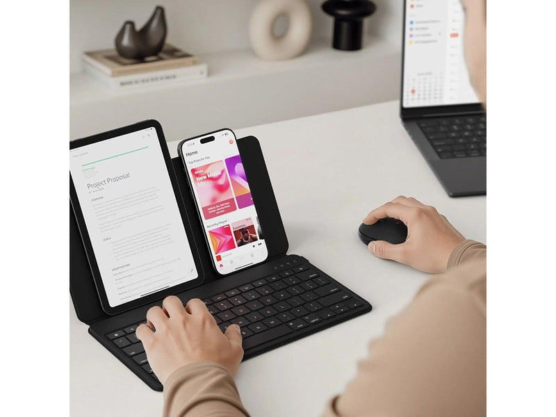Satechi OntheGo Bluetooth Keyboard with Stand for Flexible Typing - Tastatur - Englisch (US) - Schwarz