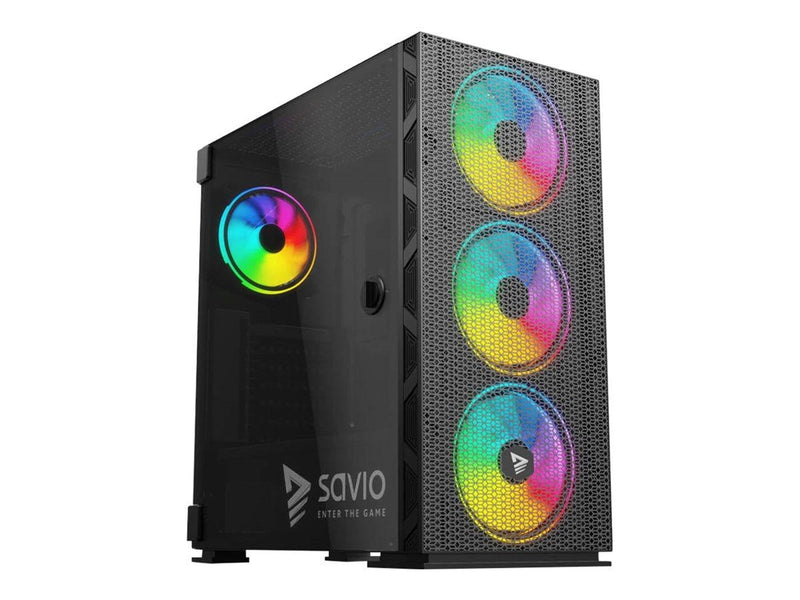 Savio Raptor X1 ARGB Mesh / Glass - MDT - ATX - Gehäuse - Tower - Schwarz