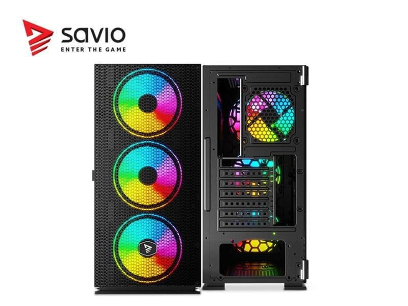 Savio Raptor X1 ARGB Mesh / Glass - MDT - ATX - Gehäuse - Tower - Schwarz