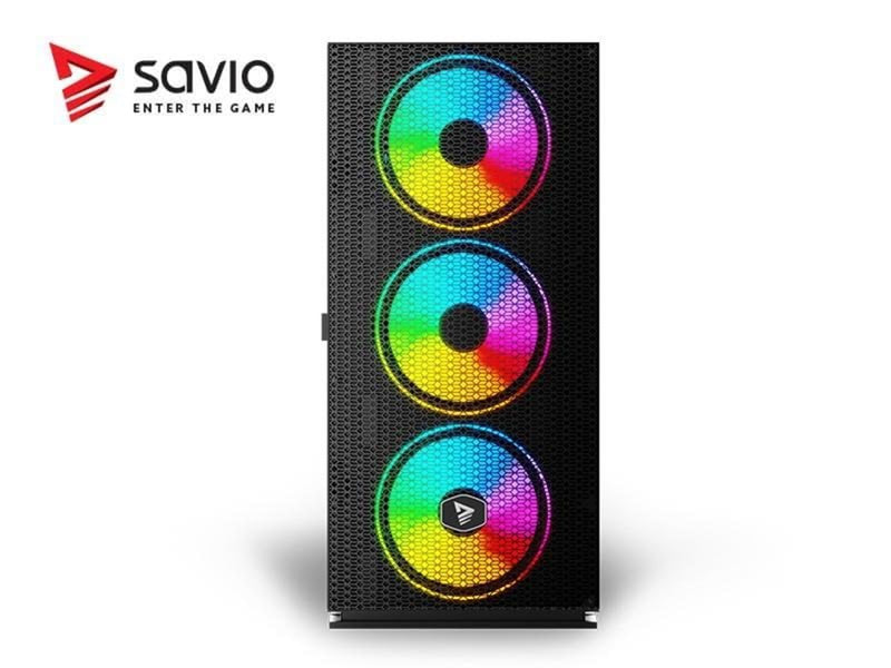 Savio Raptor X1 ARGB Mesh / Glass - MDT - ATX - Gehäuse - Tower - Schwarz