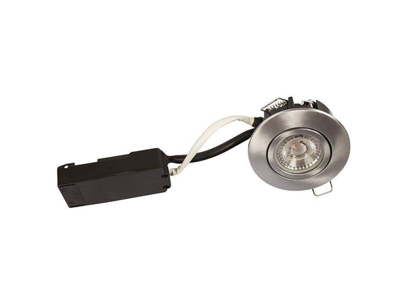 Scan Products Luna lp 230v dimmable flicker free 6.2w 2700k cri95 ip44 brushed alu round