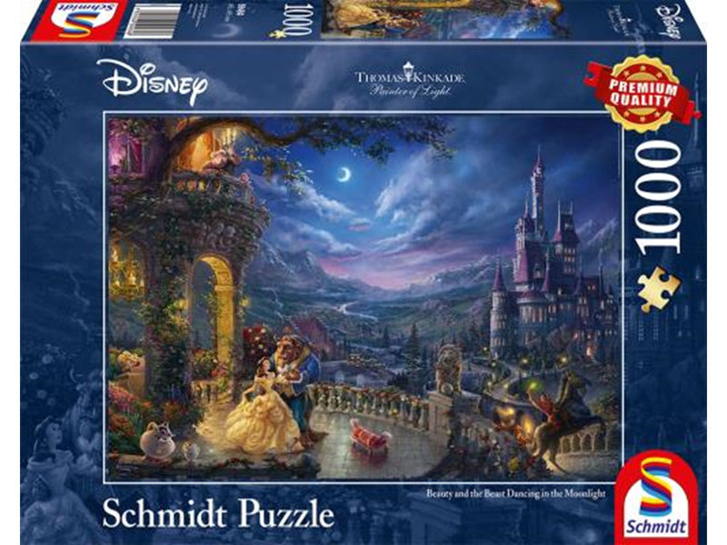 Schmidt Puzzle - Thomas Kinkade: Disney - The Beauty and the Beast Dancing in the Moonlight (1000 pieces) 2D Puzzles