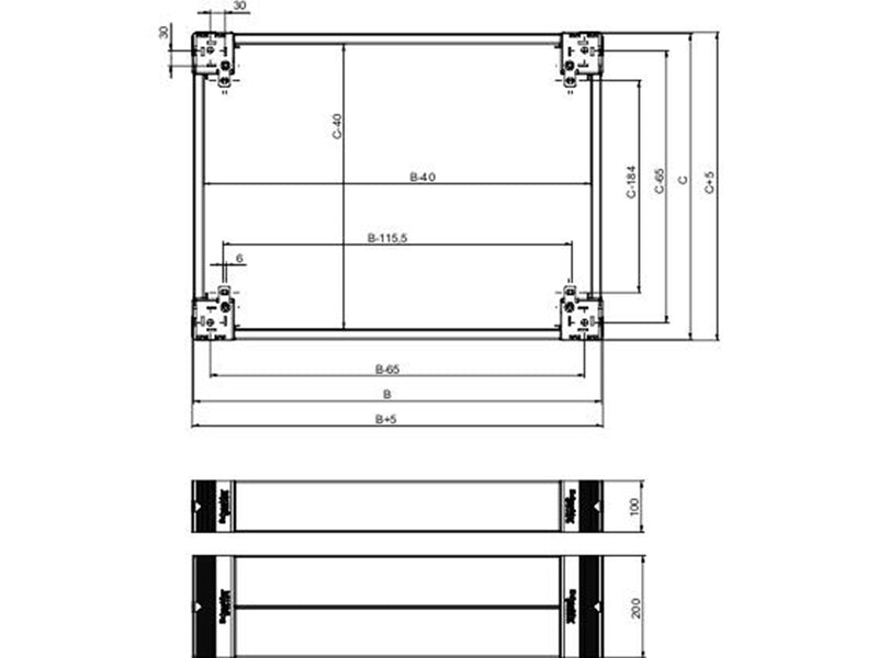 Schneider Electric 4 plinth side panels 200x400