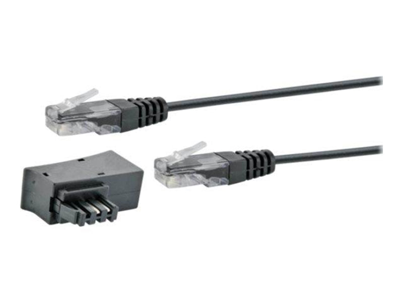 Schwaiger TAE/DSL Adapter With Modem Cable - phone cable kit - 3 m - Schwarz - 3m