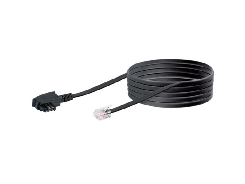 Schwaiger phone cable - 10 m - black - Schwarz