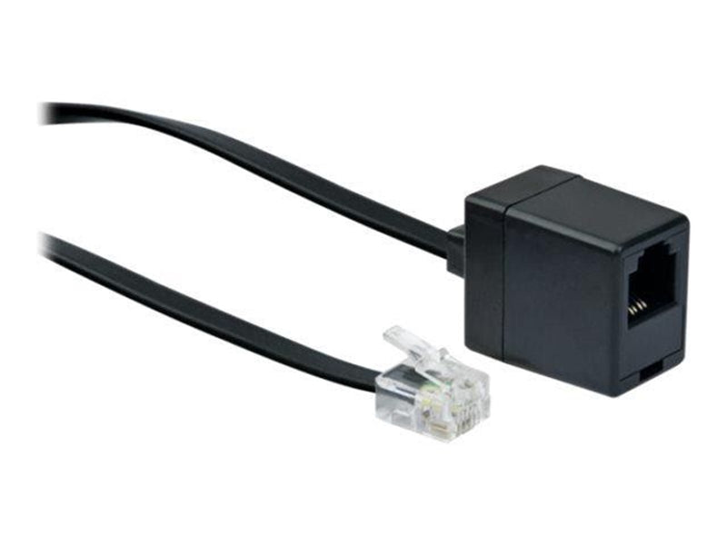 Schwaiger phone extension cable - 10 m - black - Schwarz - 10m