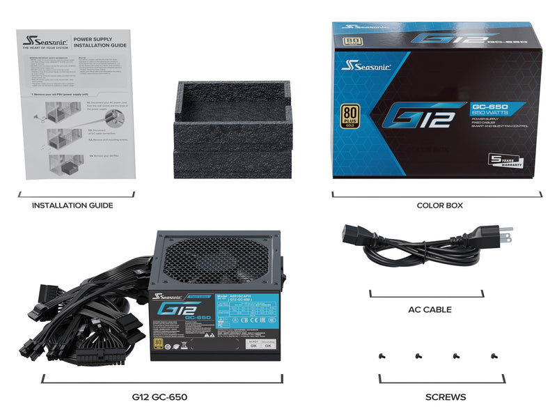 Seasonic G12 GC-650 Netzteile - 650 Watt - 120 mm - ATX 2.3 - 80 Plus Gold zertifiziert