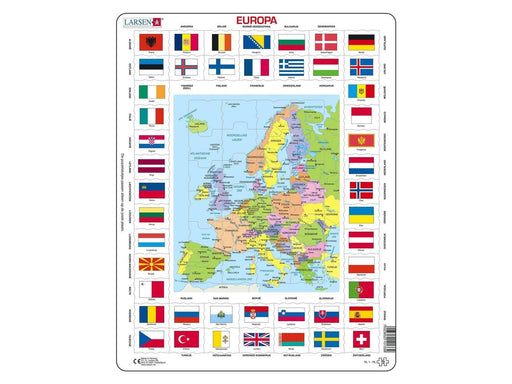 Selecta Play Larsen Map Europe with Flags 70 pcs. 2D Puzzles