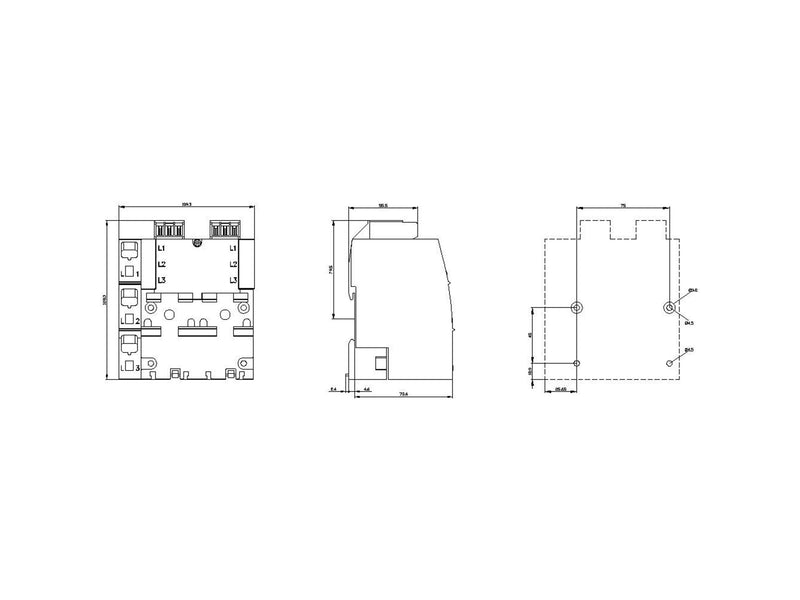 Siemens 3-phase busbar w. infeed 3rv2917-1a