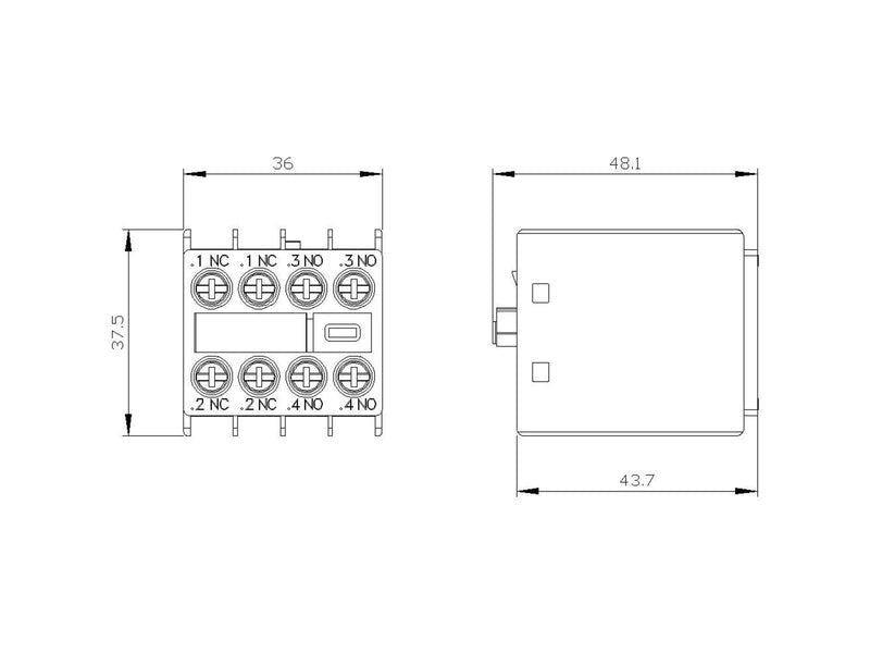 Siemens Aux. switch block 2no+2nc 3rh2911-1ha22