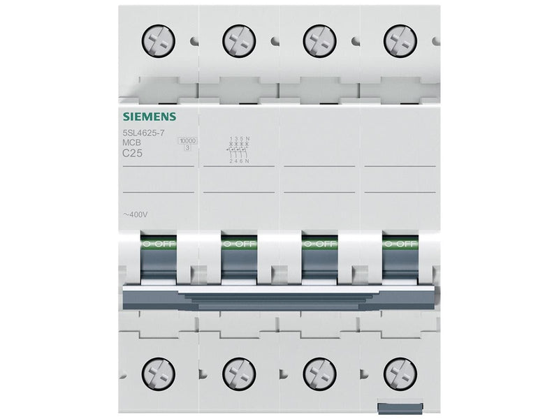 Siemens Circuit breaker 400v 10ka 3+n--pole c 25a