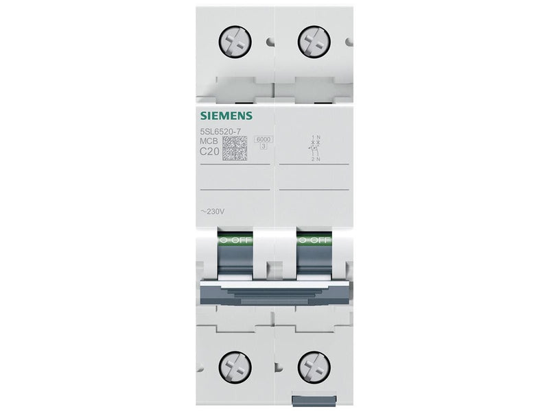 Siemens Circuit breaker 6ka 1+n-p c20 5sl6520-7