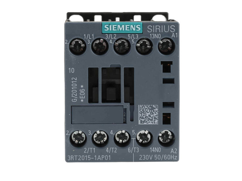 Siemens Contactor.ac3:3kw 1no ac230v 50/60hz 3rt2015-1ap01
