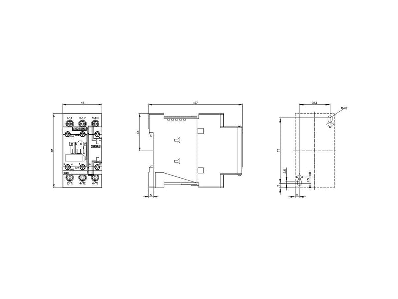 Siemens Contactor.ac3:4kw 1no+1nc dc24v 3rt2023-1bb40