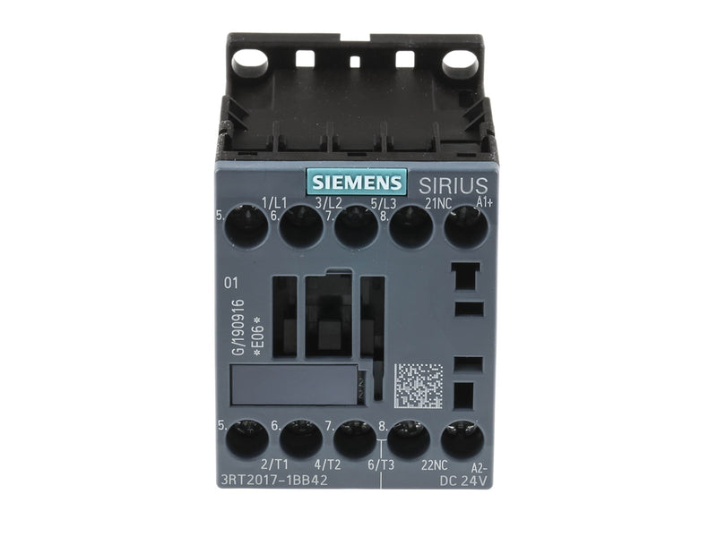 Siemens Contactor.ac3:5.5kw 1nc dc24v 3rt2017-1bb42
