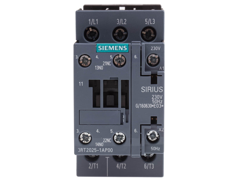Siemens Contactor.ac3:7.5kw 1no+1nc ac230v 50hz 3rt2025-1ap00