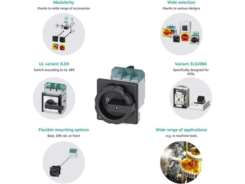 Siemens Em.stop switch 32a/690v 400v/11.5kw 3ld2203-1tl53