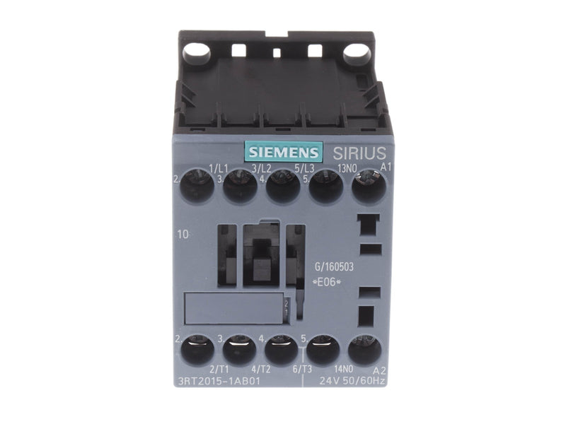 Siemens Power contactor ac-3 7 a 3 kw / 400 v 1 no 24 v ac 50 / 60 hz 3-pole size s00 skrue terminal 3rt2015-1ab01