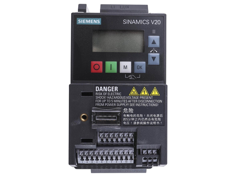 Siemens SINAMICS V20 1AC200-240V -10/+10% 47-63HZ mærkestr
