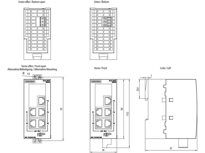 Siemens Scalance xb005 6gk5005-0ba00-1ab2