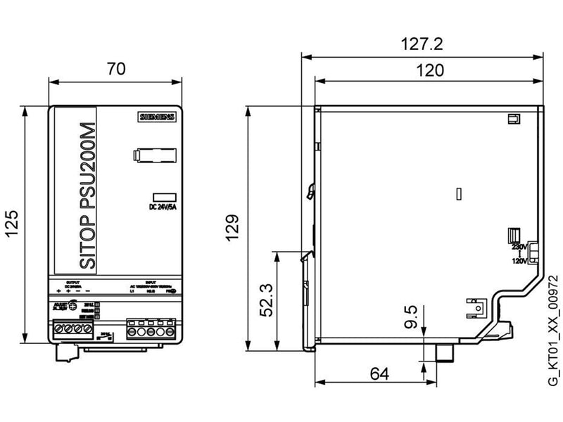 Siemens Sitop modular 24 v/5 a 6ep1333-3ba10