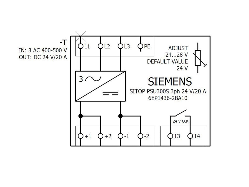 Siemens Sitop psu300s 24 v/20 a 6ep1436-2ba10