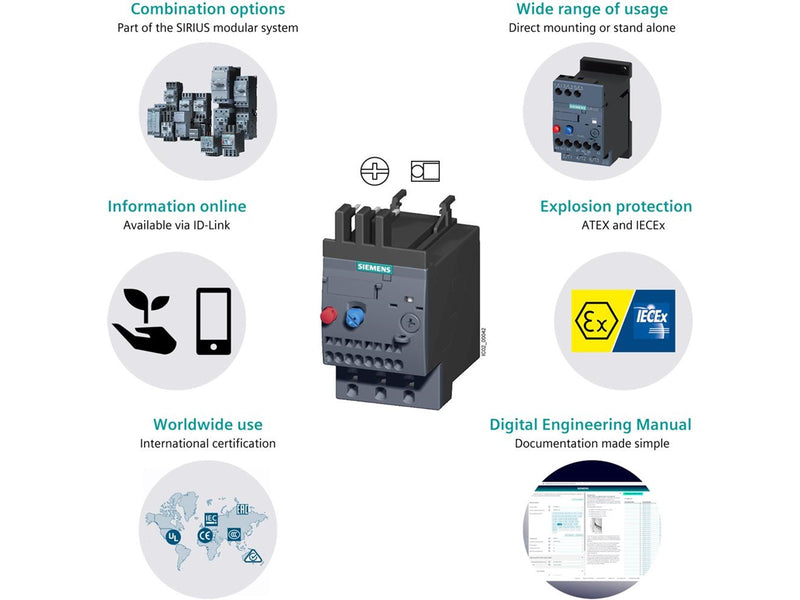 Siemens Therm. overload relay 7.0 - 10 a 3ru2116-1jb0